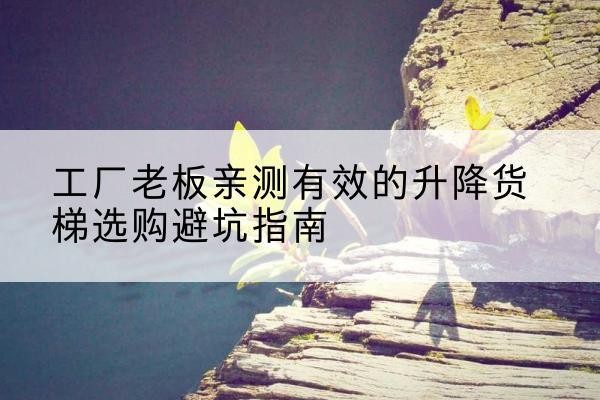 麦积升降货梯怎么选-工厂老板亲测有效的升降货梯选购避坑指南